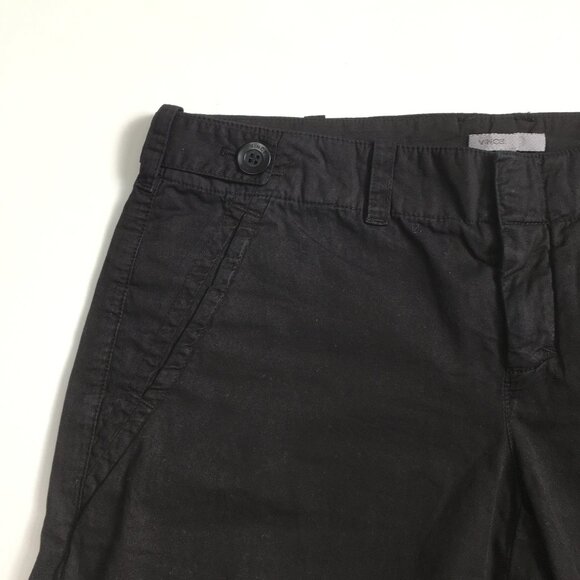 VINCE Black Wide Leg Waist Detail Logo Buttons Pant - Picture 4 of 10